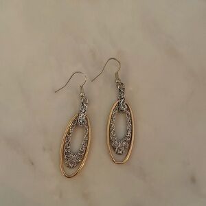 Elegant Gold and Silver Dangle Earrings